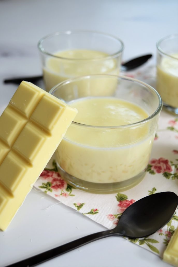 Riz au lait avec chocolat blanc