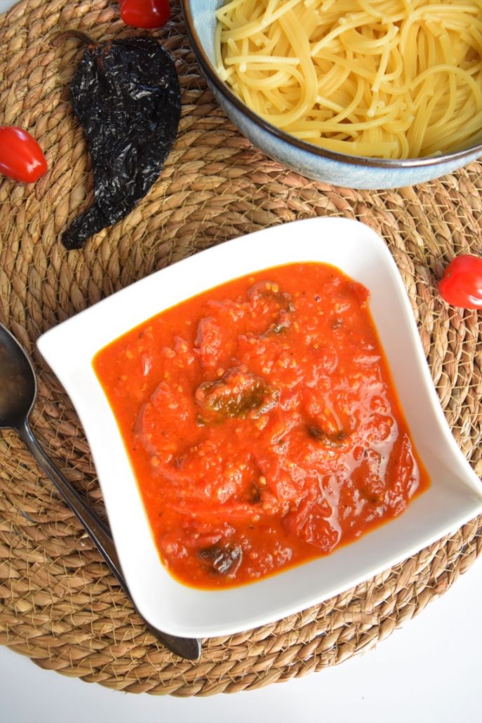 Sauce aux tomates cerise et piment ancho