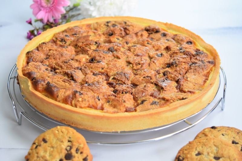 Tarte à la pâte à tartiner et cookies nougatine