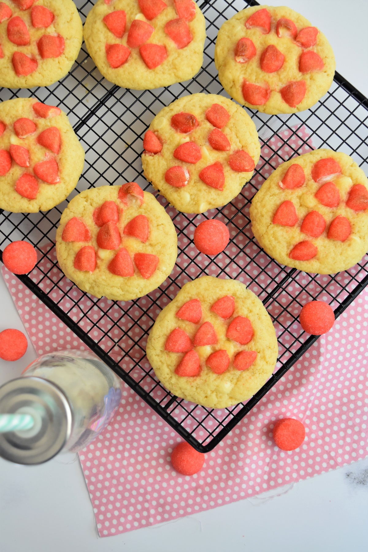 Cookies à la fraise Tagada et chocolat blanc