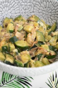 Courgette et champignons à la crème et fromage