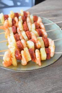 Brochettes maison aux crevettes