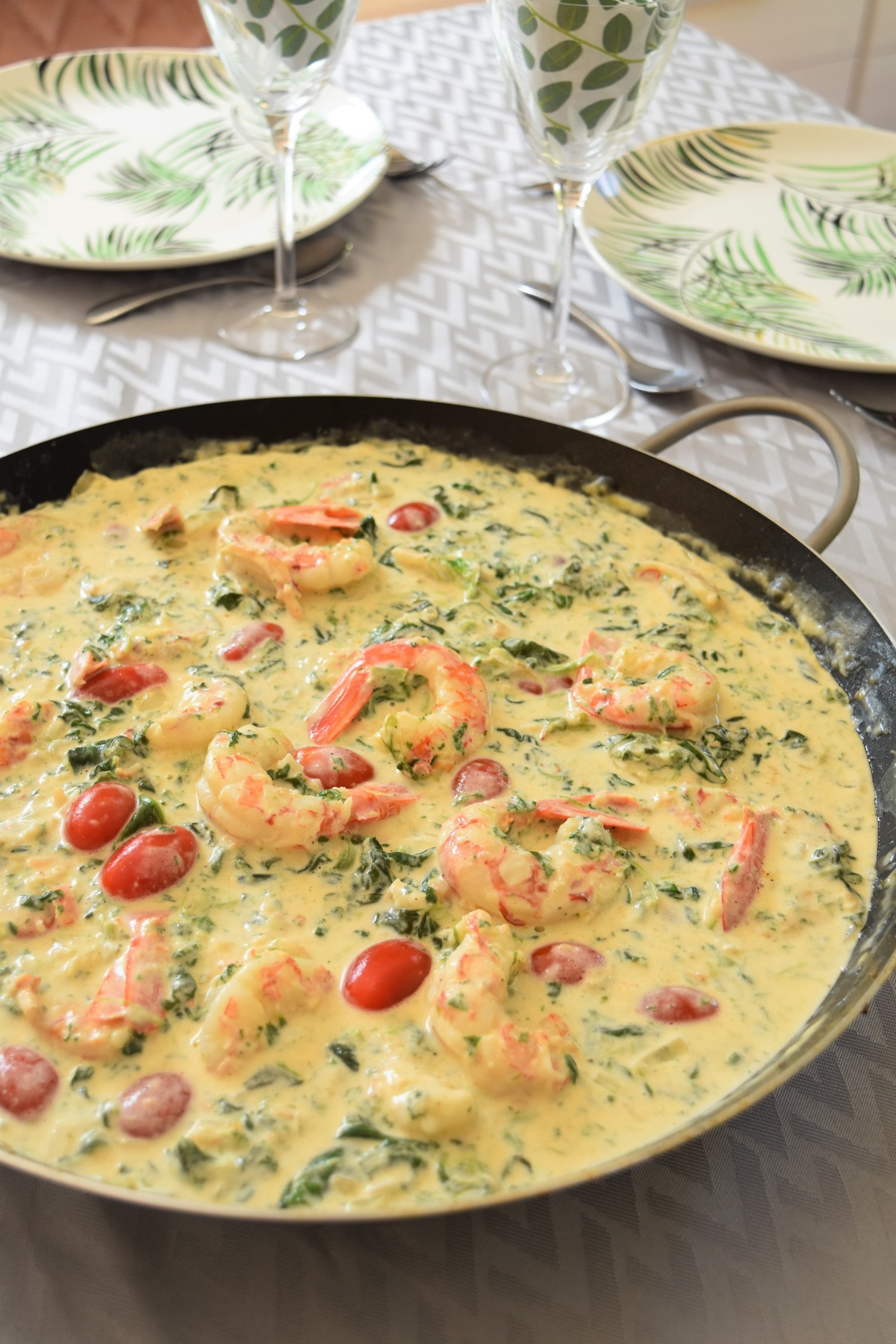 Gambas crémeuses à l'ail et parmesan