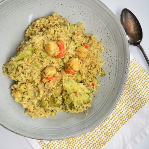 Riz au brocoli et noix de Saint-Jacques au Cookeo