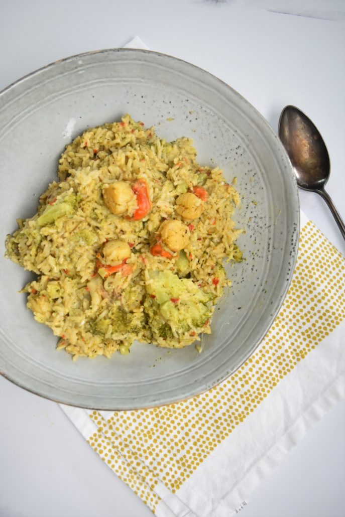 Riz au brocoli et saint-jacques au Cookeo