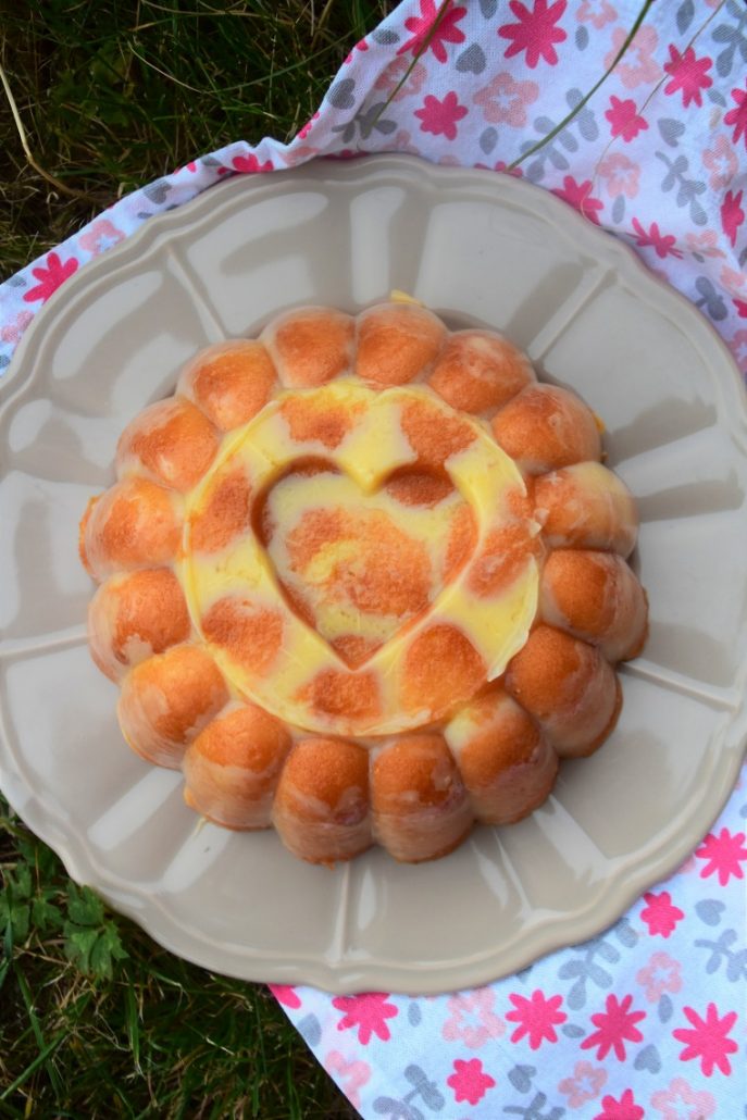 Charlotte au flan vanille et fruits