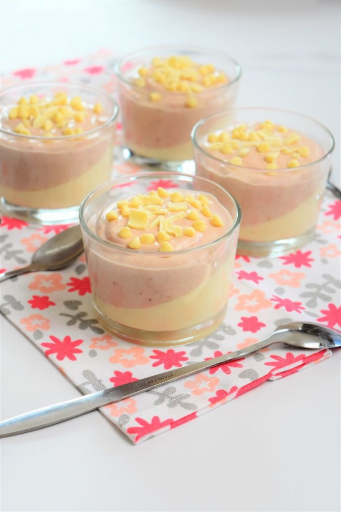 mousse à la fraise et au chocolat blanc