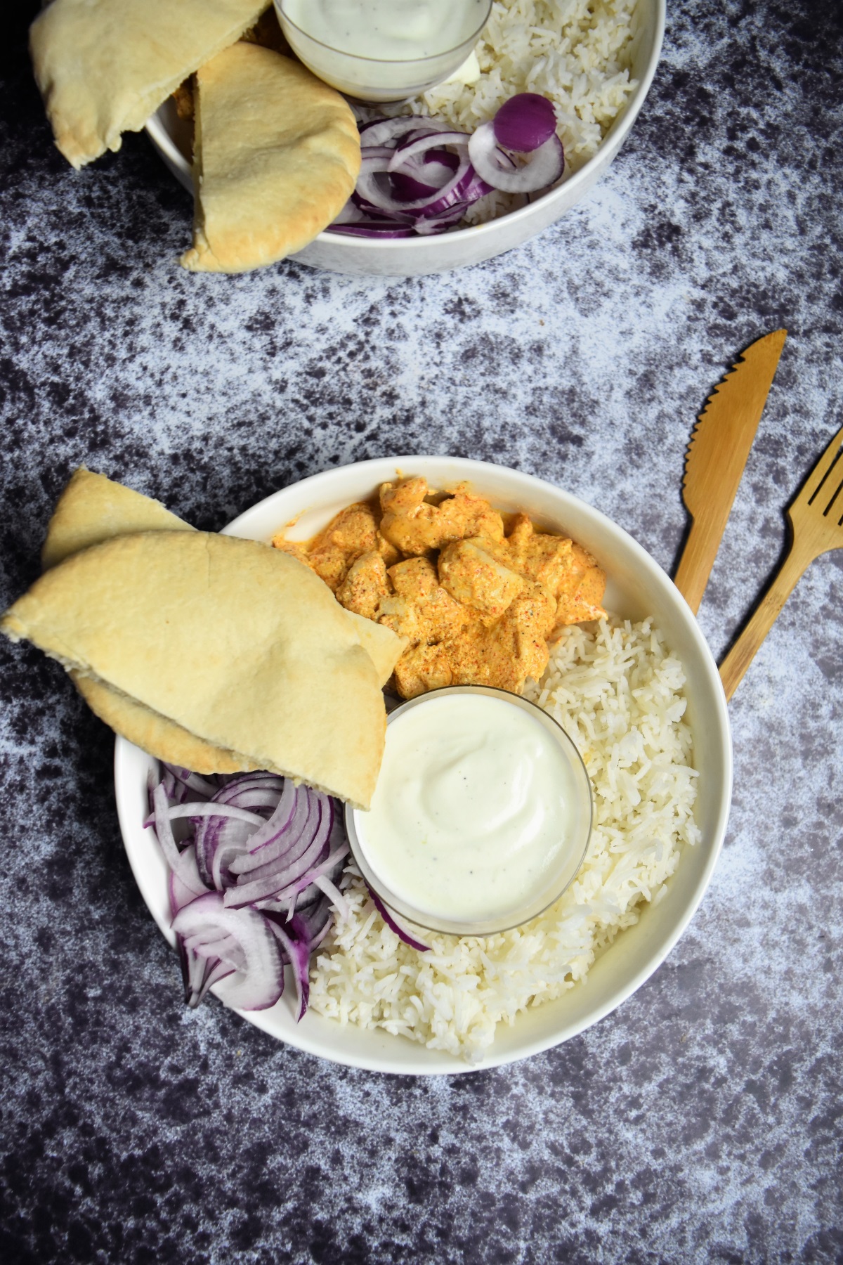 Poulet tandoori en poke bowl