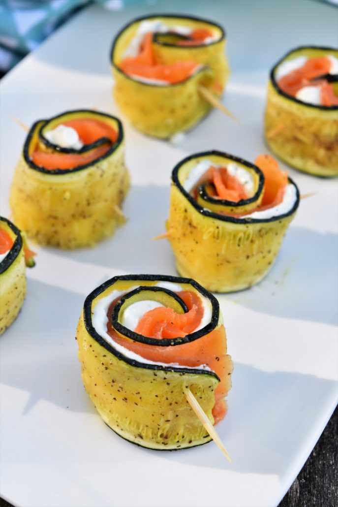 Rouleaux de courgette au fromage et poisson