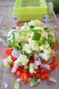 Légumes coupés en petits dés