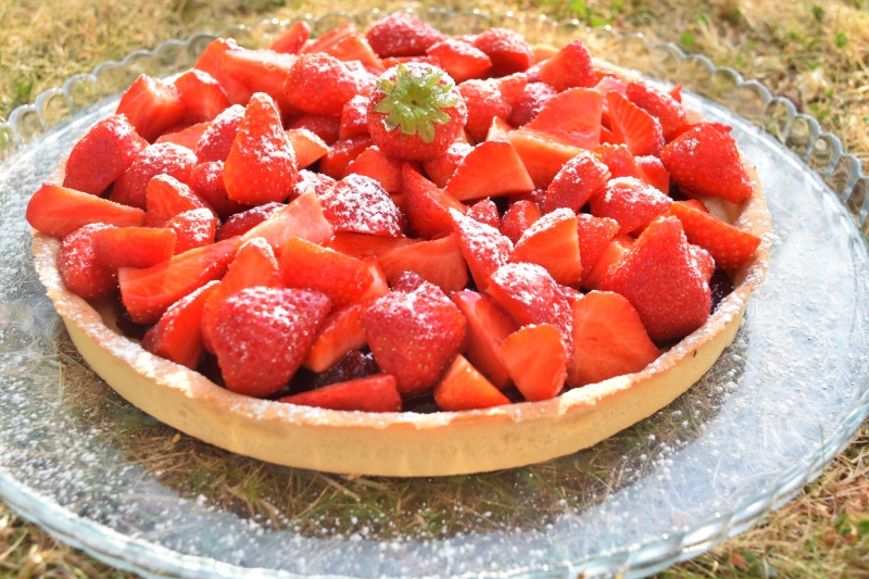 Tartes aux fraises et fraises confites