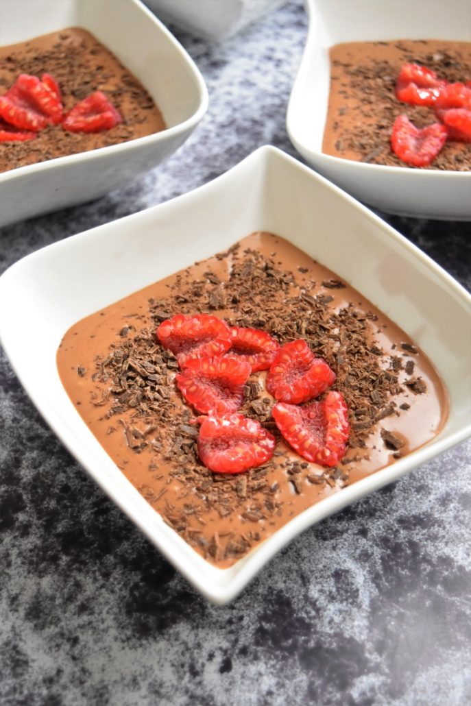 Mousse chocolat au lait et framboise