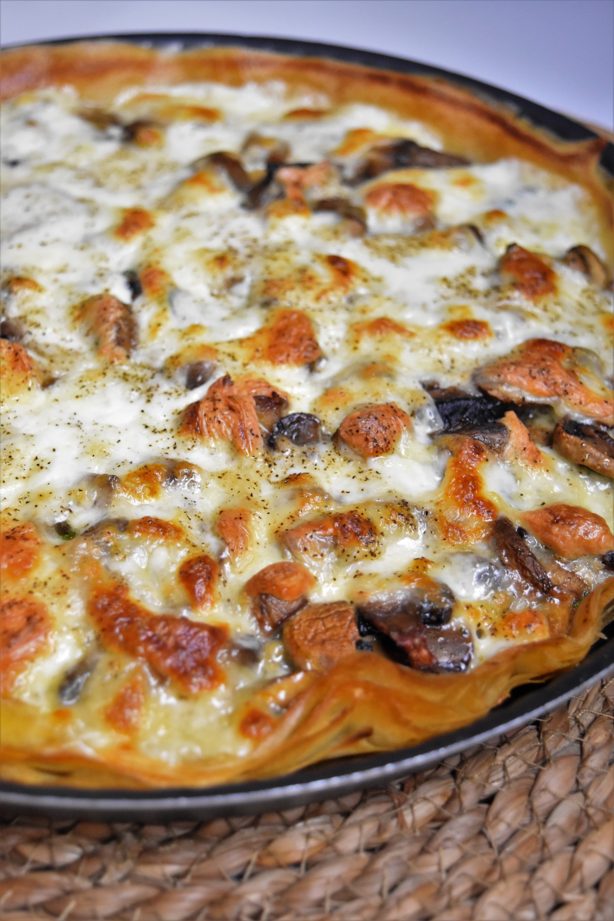 Tarte aux champignons et fromages