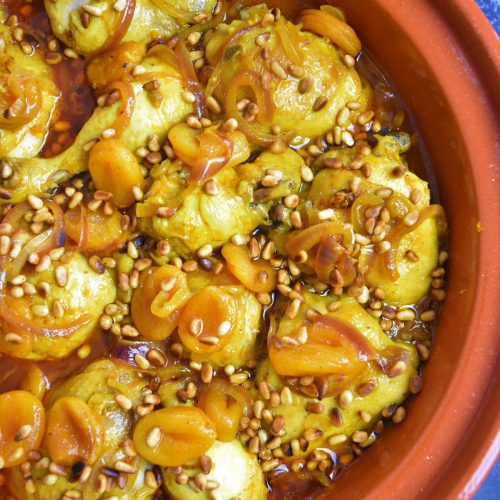 Tajine de poulet aux abricots secs