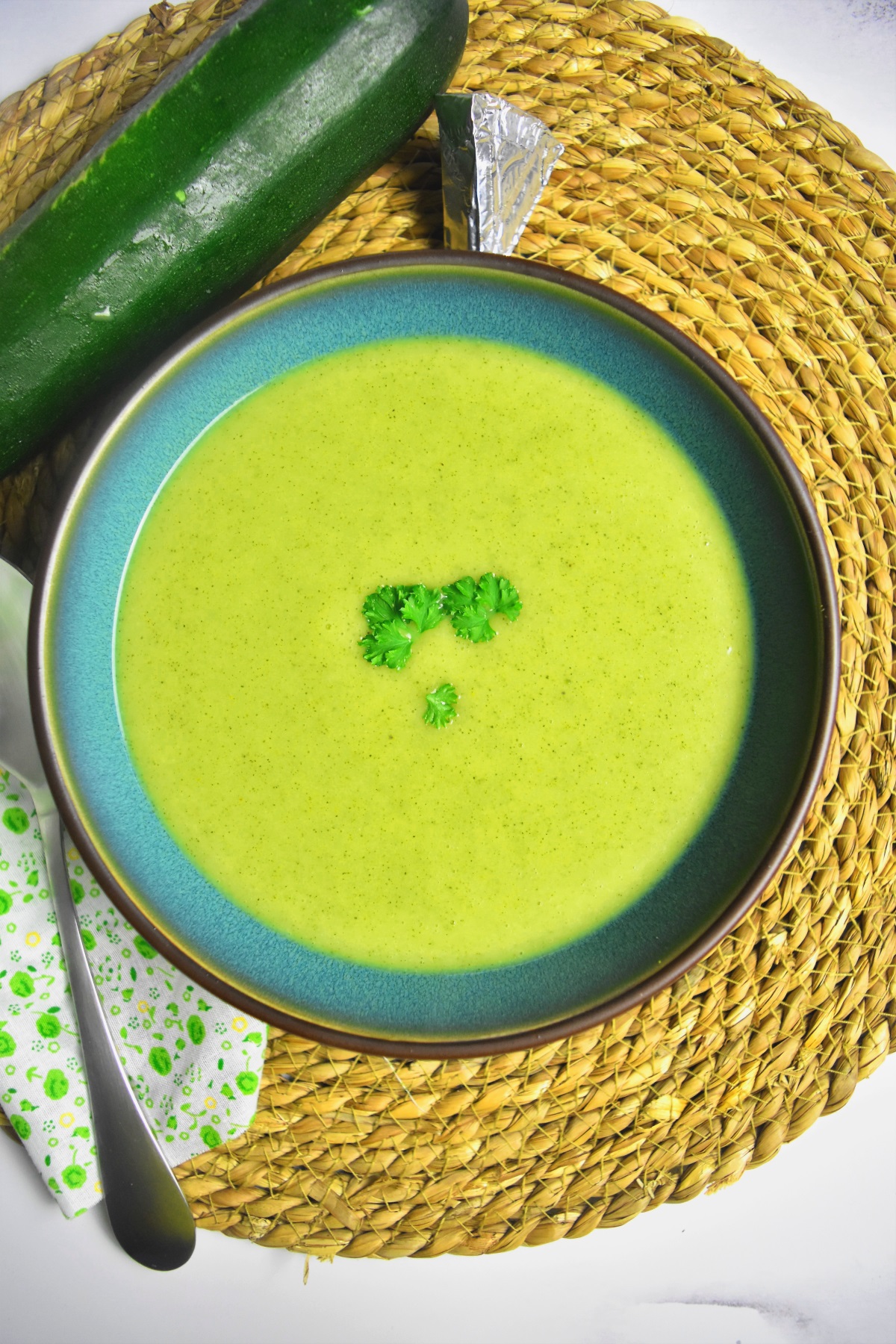 Velouté de courgette à la vache qui rit et curry