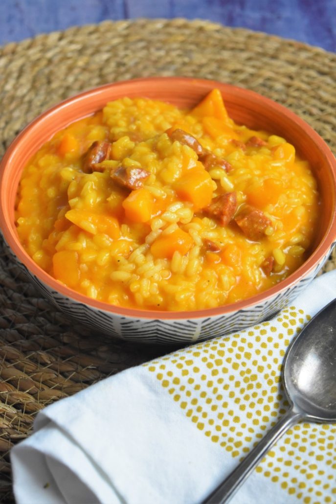 Risotto au potimarron et chorizo au companion