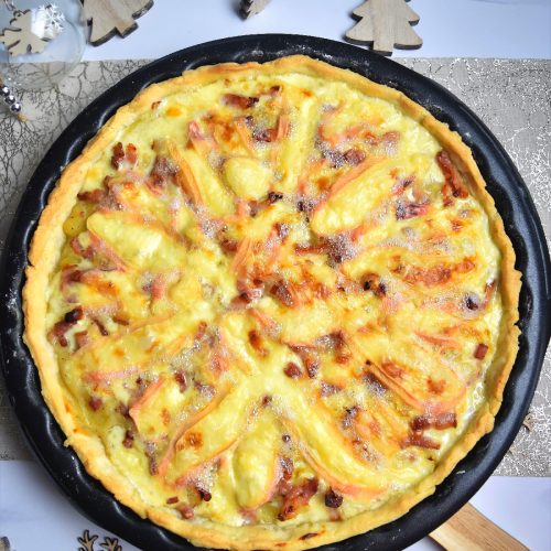 Tarte au pommes de terre lardons reblochon