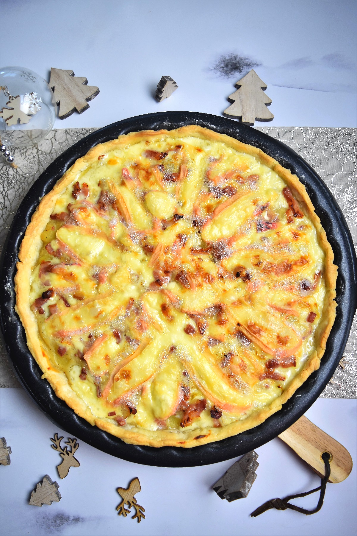 Tarte au pommes de terre lardons reblochon