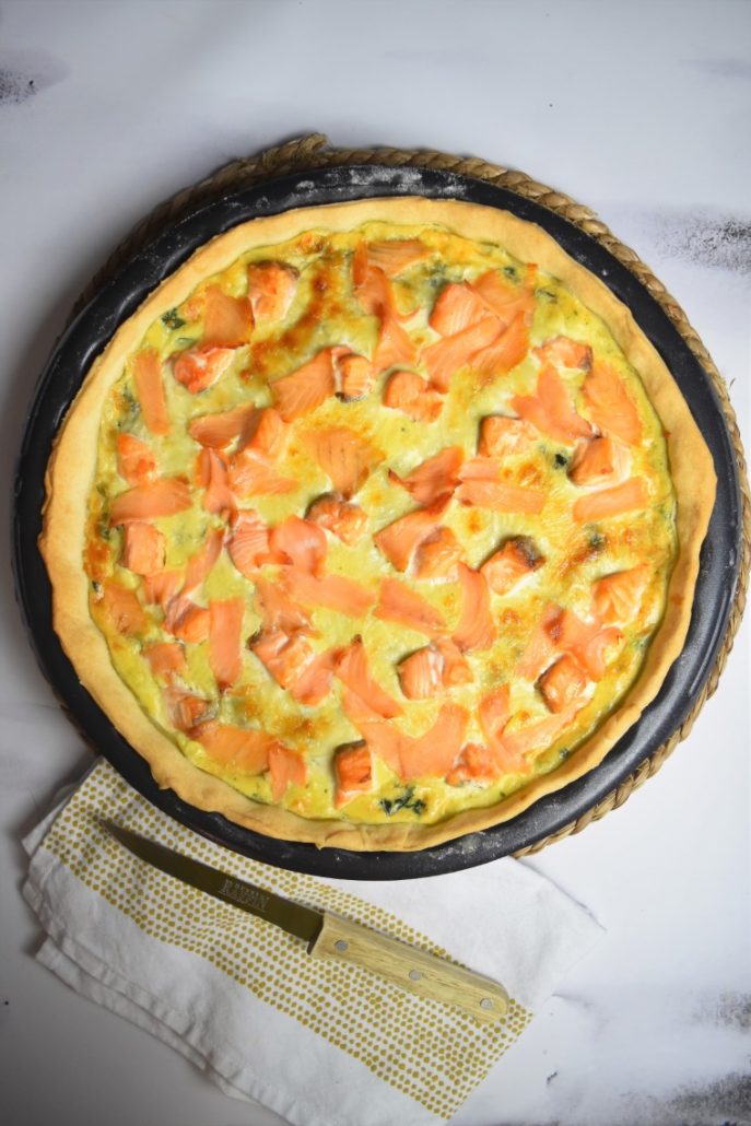 Tarte aux épinards et saumon