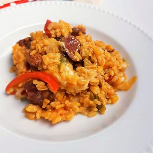 Blé au chorizo et poivrons au companion