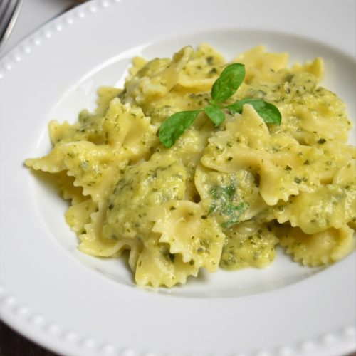 Farfalle à la crème de courgette