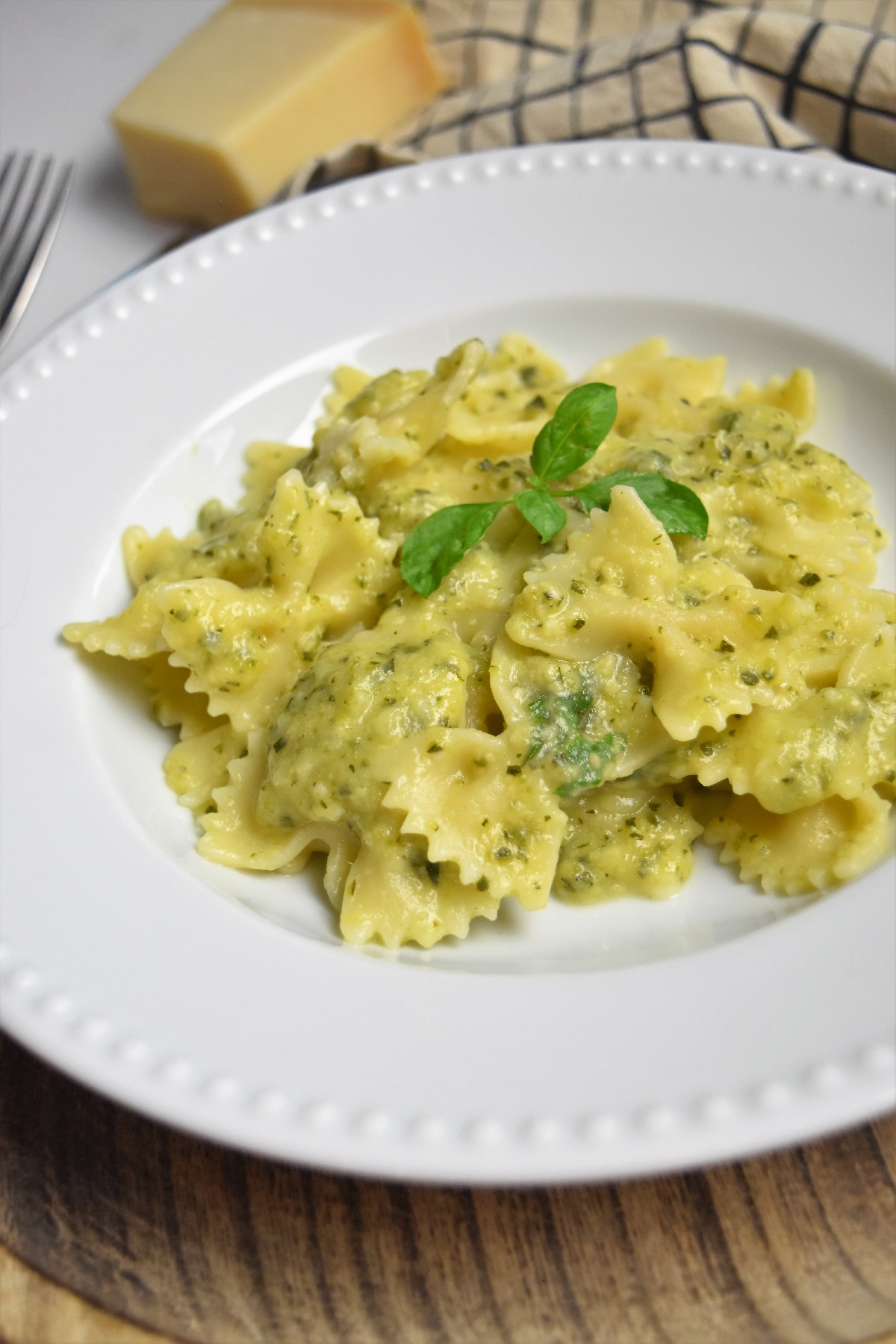 Farfalle à la crème de courgette