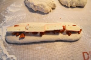 Baguettes fourrées au chorizo et maroilles