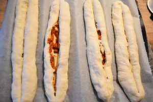 Baguettes fourrées au chorizo et maroilles