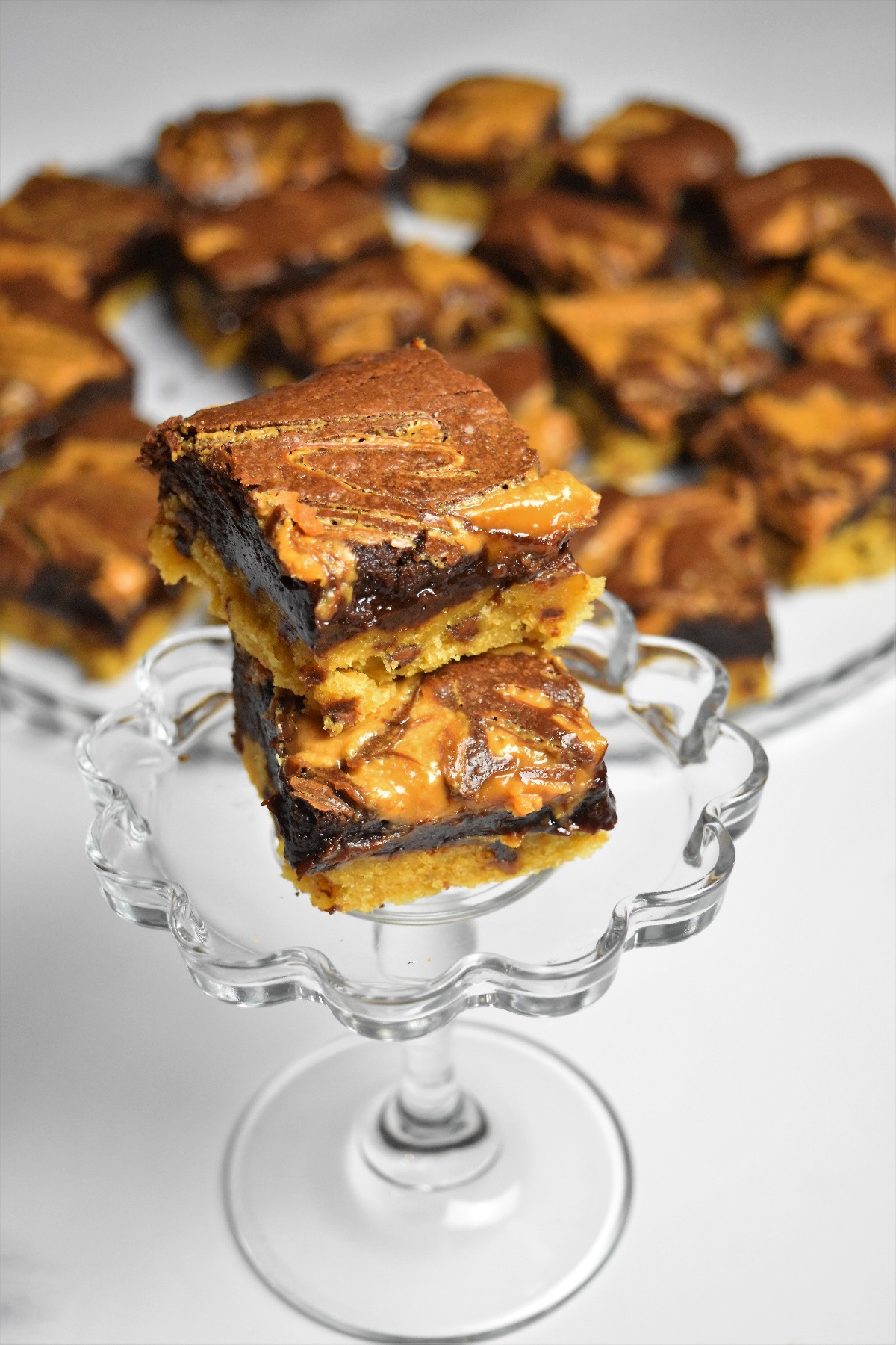 Carrés façon brookies au chocolat et beurre de cacahuètes