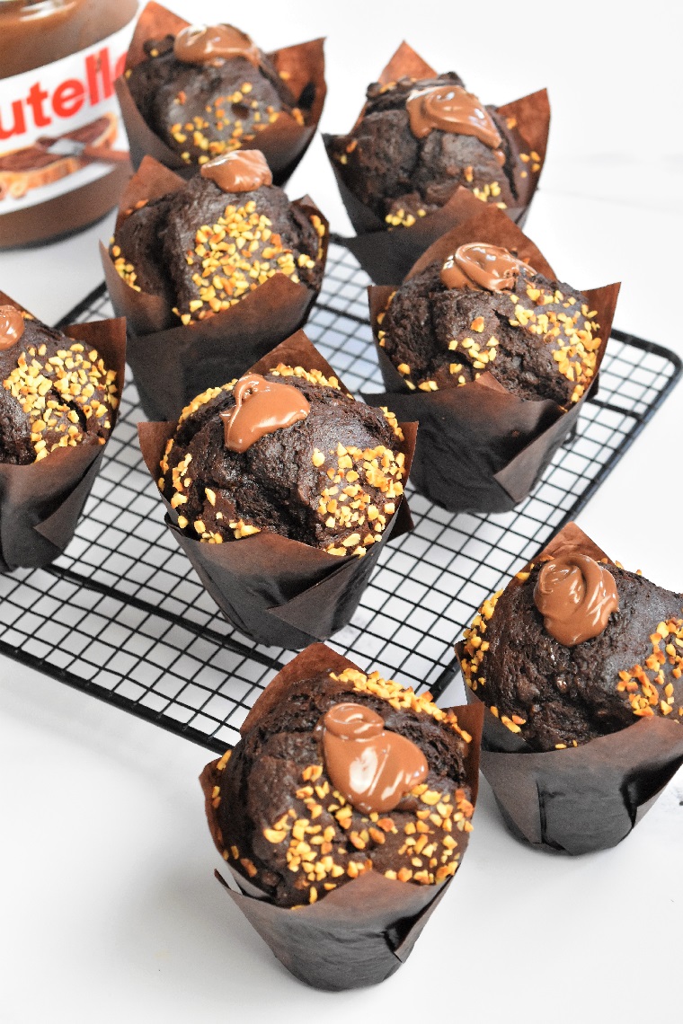 Muffins au chocolat blanc cœur de nutella - Jessica P.