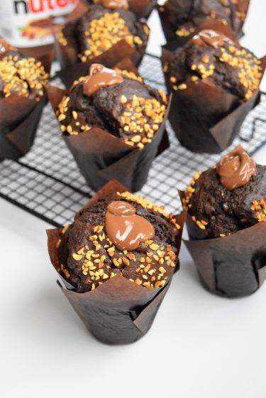 Muffins américains au chocolat et coeur nutella