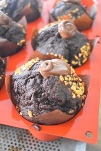 Muffins au chocolat fourrés au nutella