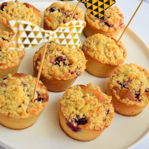 Muffins aux framboises et crumble