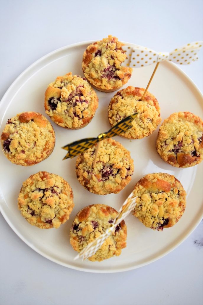 Muffins aux framboises et crumble