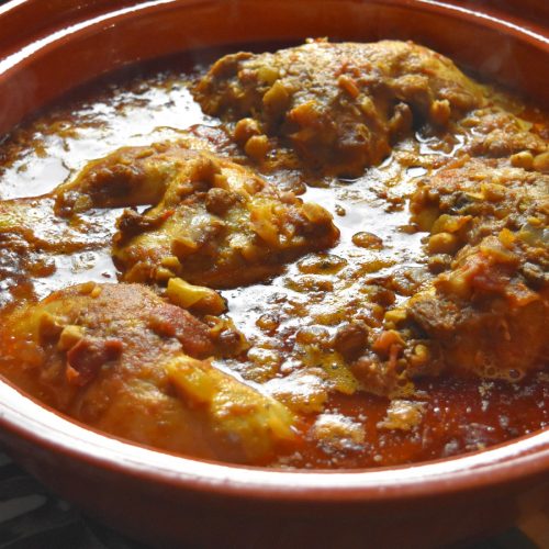 Tajine de poulet au citron confit