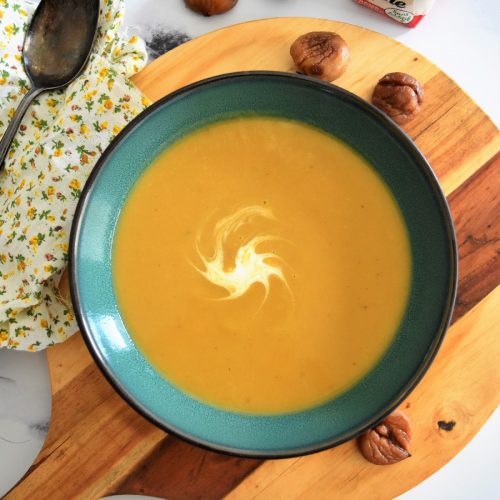 Velouté de butternut et marrons au companion