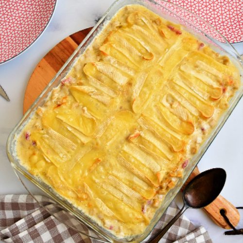 Gratin de corzets au reblochon et lardons