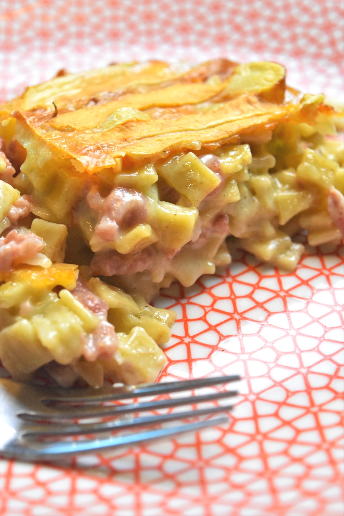 Gratin de crozets au reblochon et lardons