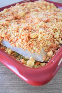 Gratin de cabillaud au crumble de chorizo