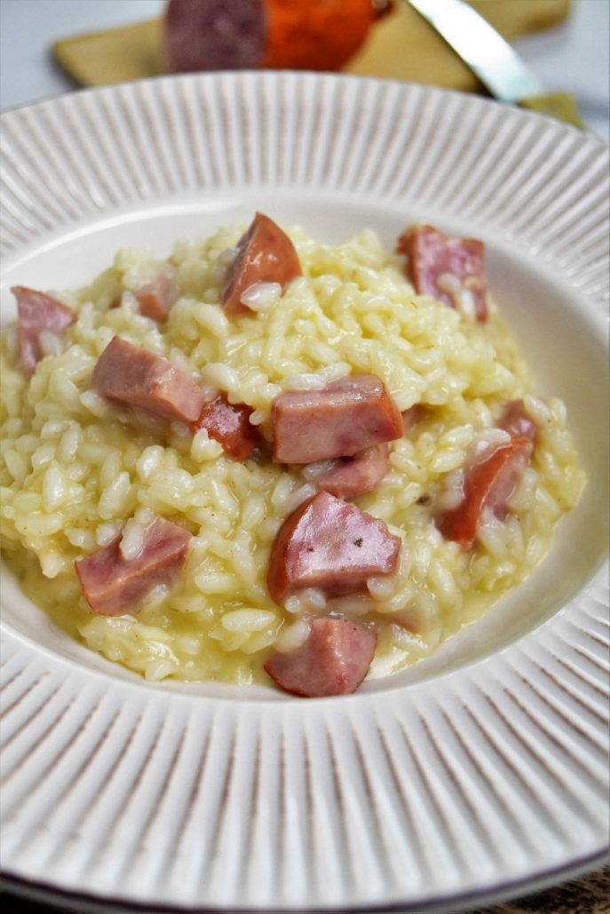 Risotto au fromage et saucisson