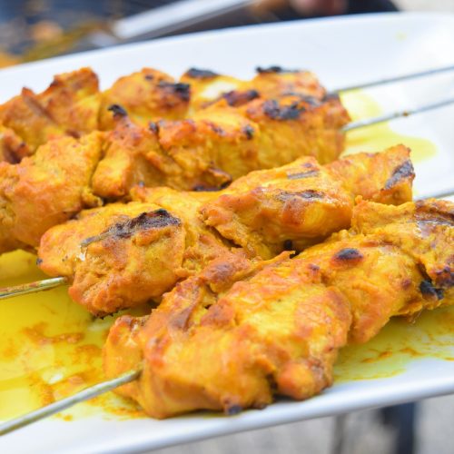 Brochettes de pouletau curry pour barbecue