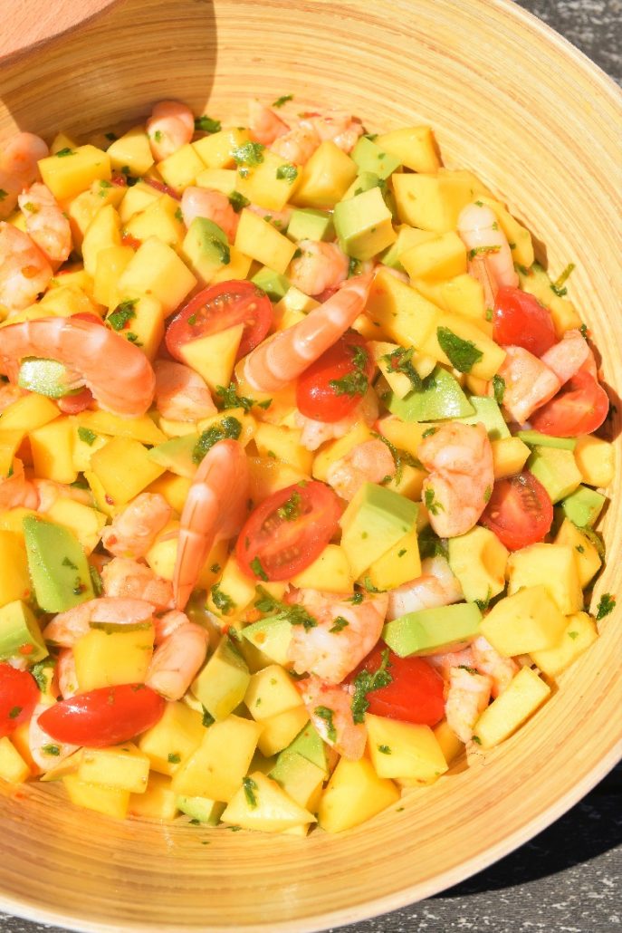 Salade froide aux crevettes