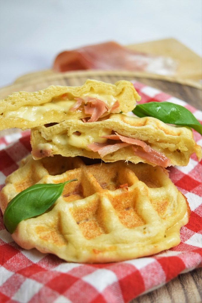 Pizza gaufre jambon fromage