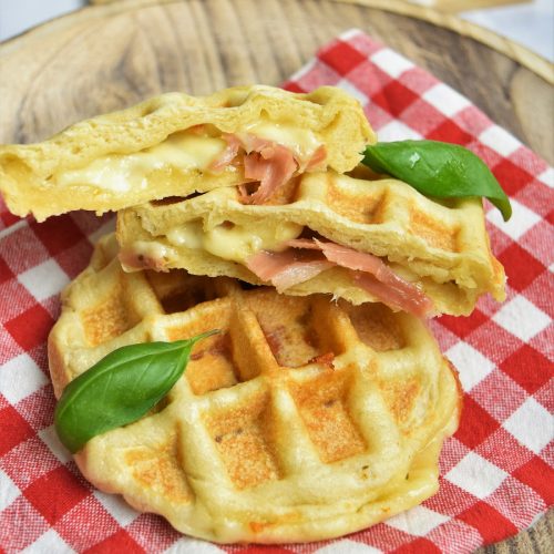 Pizza gaufre jambon fromage