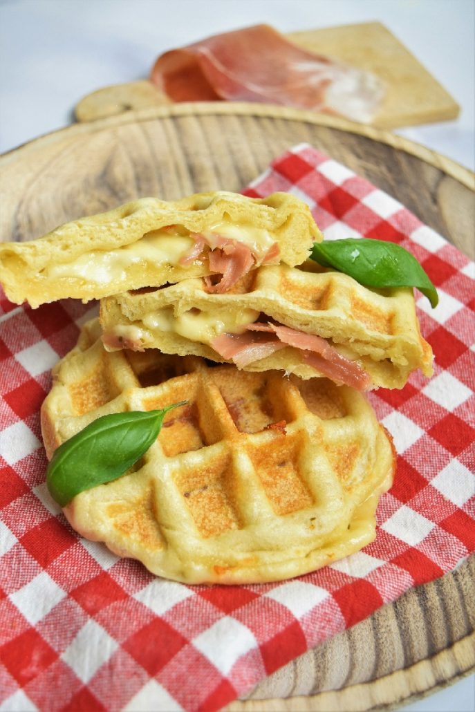 Pizza-gaufre jambon fromage