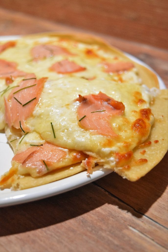 Pizza saumon fumé crème