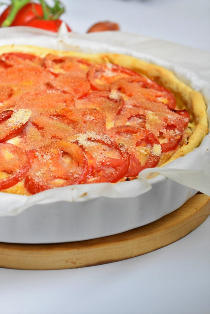 Tarte à la tomate et farce à légumes