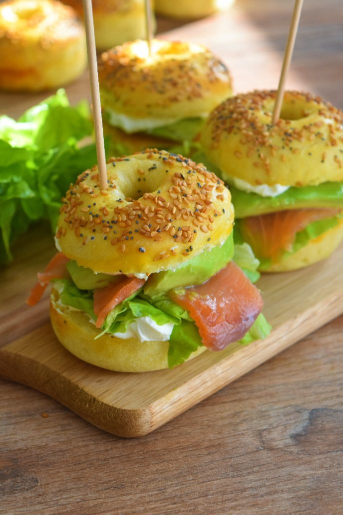 Mini bagel avocat saumon