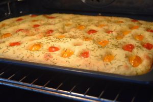 Cuisson de la focaccia