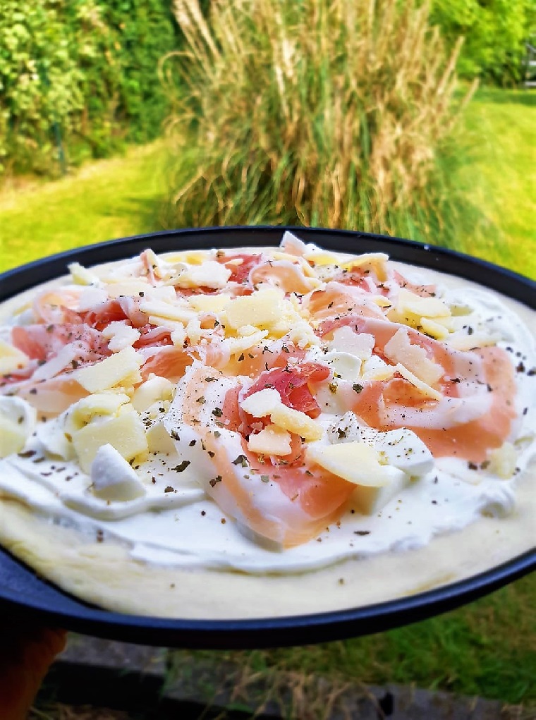 Pizza carbonara maison